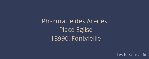Pharmacie des Arénes