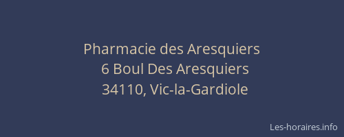 Pharmacie des Aresquiers