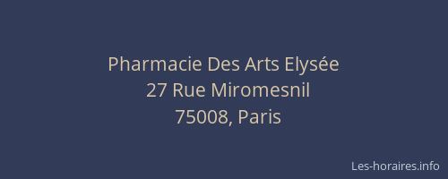 Pharmacie Des Arts Elysée