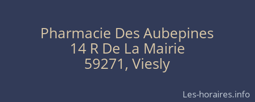 Pharmacie Des Aubepines