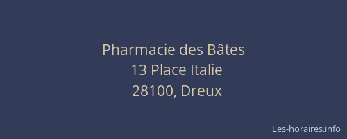 Pharmacie des B&acirc;tes