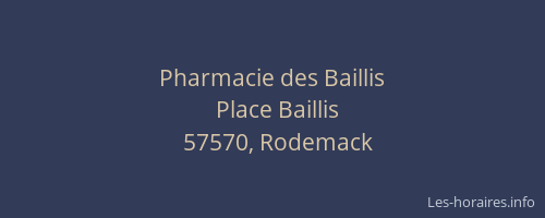 Pharmacie des Baillis