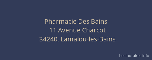 Pharmacie Des Bains