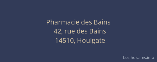 Pharmacie des Bains