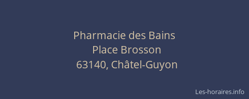 Pharmacie des Bains