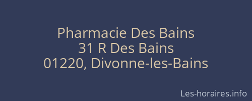 Pharmacie Des Bains