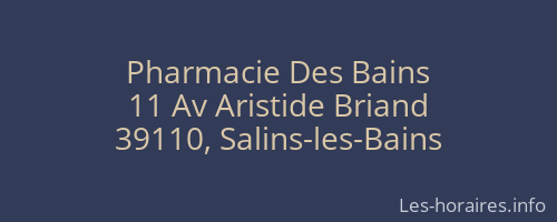 Pharmacie Des Bains