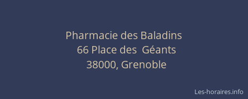 Pharmacie des Baladins