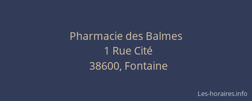 Pharmacie des Balmes