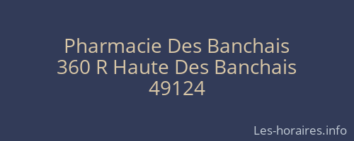 Pharmacie Des Banchais