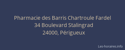 Pharmacie des Barris Chartroule Fardel