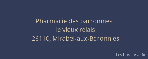 Pharmacie des barronnies