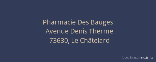 Pharmacie Des Bauges