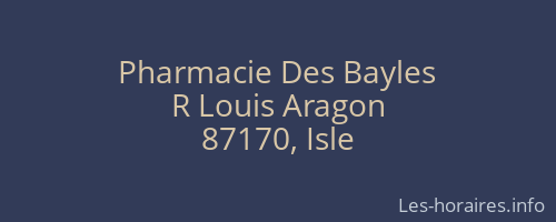 Pharmacie Des Bayles