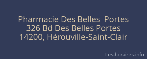 Pharmacie Des Belles  Portes