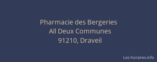 Pharmacie des Bergeries