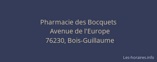 Pharmacie des Bocquets