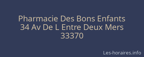 Pharmacie Des Bons Enfants
