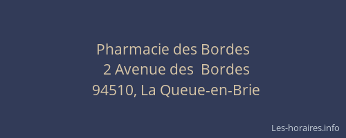 Pharmacie des Bordes