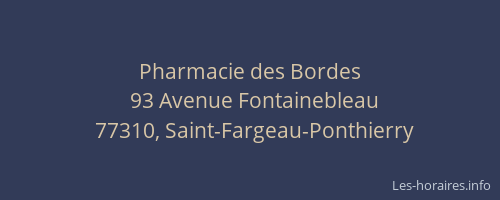 Pharmacie des Bordes