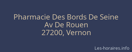 Pharmacie Des Bords De Seine