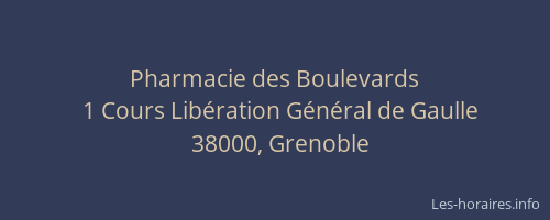 Pharmacie des Boulevards