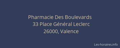 Pharmacie Des Boulevards