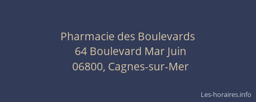 Pharmacie des Boulevards