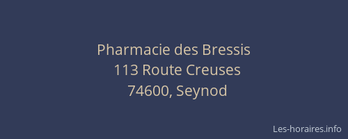 Pharmacie des Bressis