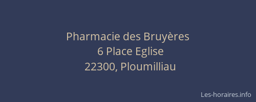 Pharmacie des Bruy&egrave;res