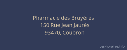Pharmacie des Bruyères
