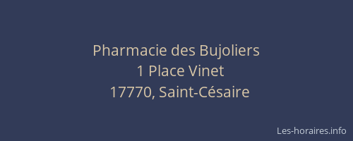 Pharmacie des Bujoliers