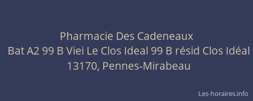 Pharmacie Des Cadeneaux