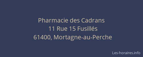 Pharmacie des Cadrans