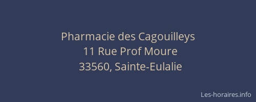Pharmacie des Cagouilleys