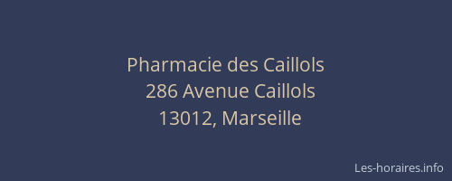 Pharmacie des Caillols