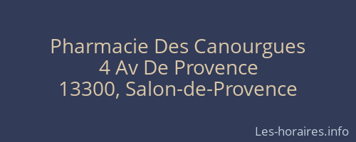 Pharmacie Des Canourgues