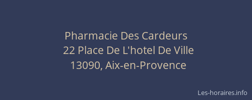 Pharmacie Des Cardeurs