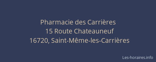 Pharmacie des Carri&egrave;res