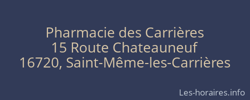 Pharmacie des Carrières