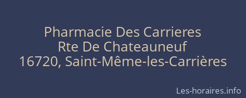 Pharmacie Des Carrieres