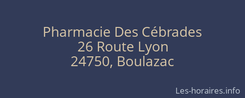 Pharmacie Des Cébrades
