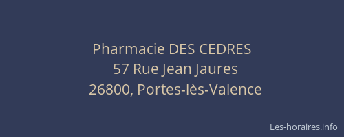 Pharmacie DES CEDRES