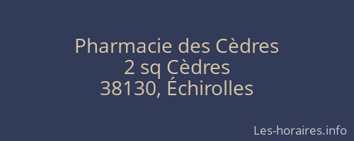 Pharmacie des Cèdres