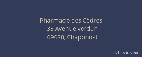 Pharmacie des Cèdres