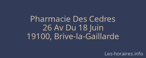 Pharmacie Des Cedres