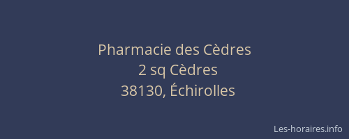 Pharmacie des C&egrave;dres