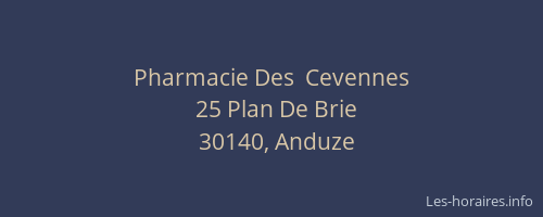 Pharmacie Des  Cevennes