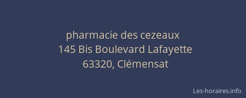 pharmacie des cezeaux