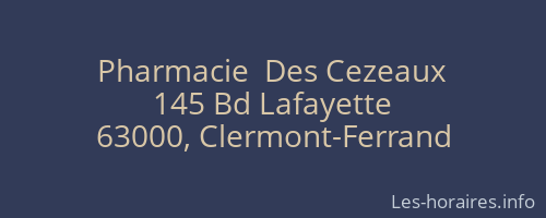 Pharmacie  Des Cezeaux
